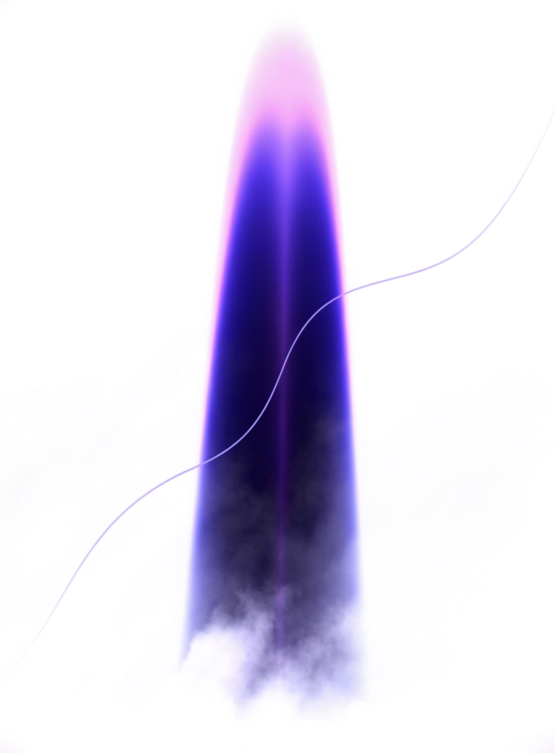 A single beam of violet light rising through soft haze.